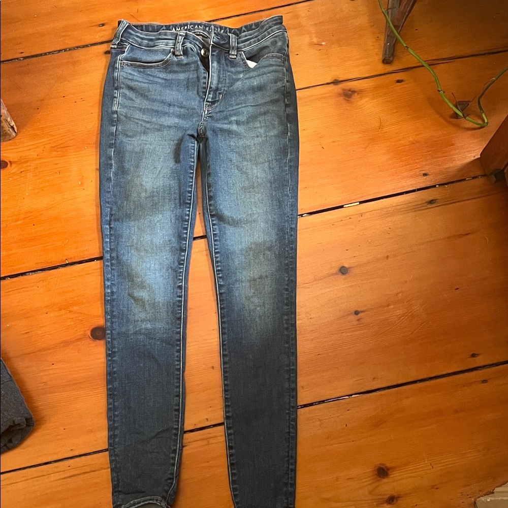 American Eagle Outfitters Dark Blue Skinny Jeans Next Level Stretch
